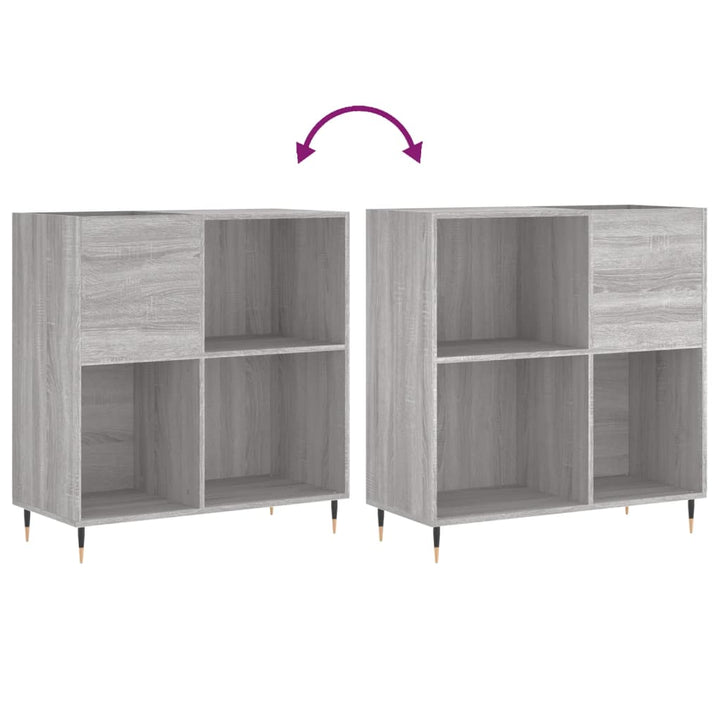vinylskab 84,5x38x39 cm konstrueret træ grå sonoma-eg