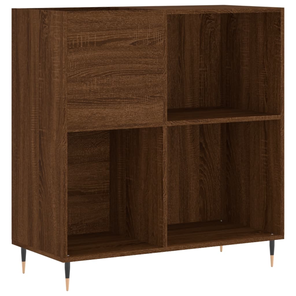 vinylskab 84,5x38x89 cm konstrueret træ brun egetræsfarve
