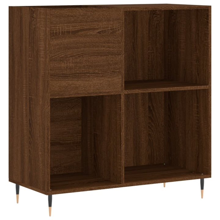 vinylskab 84,5x38x89 cm konstrueret træ brun egetræsfarve