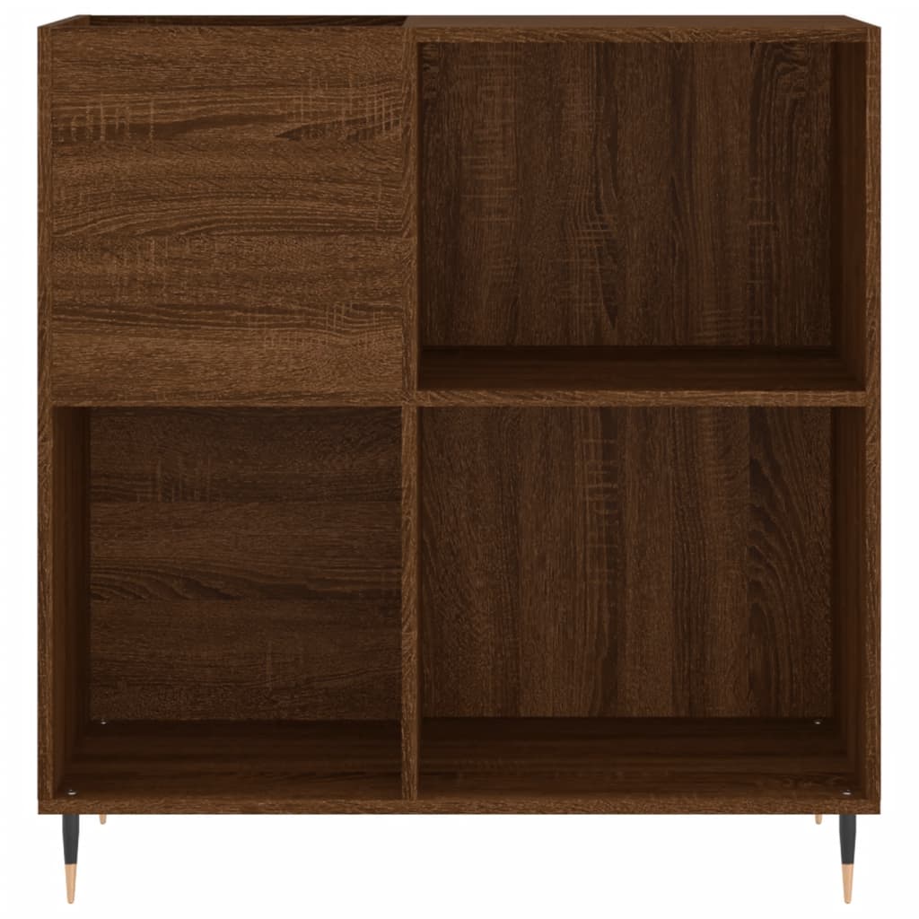 vinylskab 84,5x38x89 cm konstrueret træ brun egetræsfarve