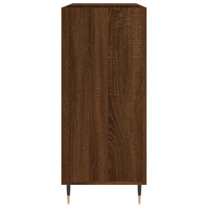 vinylskab 84,5x38x89 cm konstrueret træ brun egetræsfarve