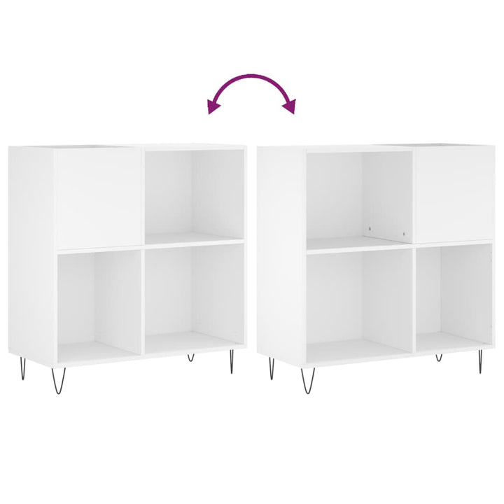 vinylskab 84,5x38x89 cm konstrueret træ hvid