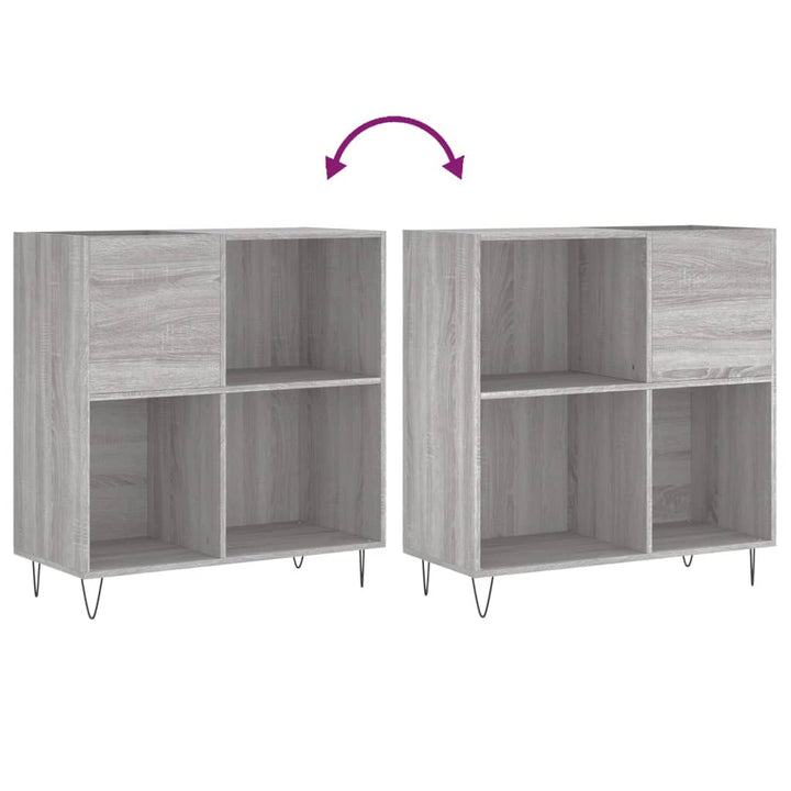 vinylskab 84,5x38x39 cm konstrueret træ grå sonoma-eg