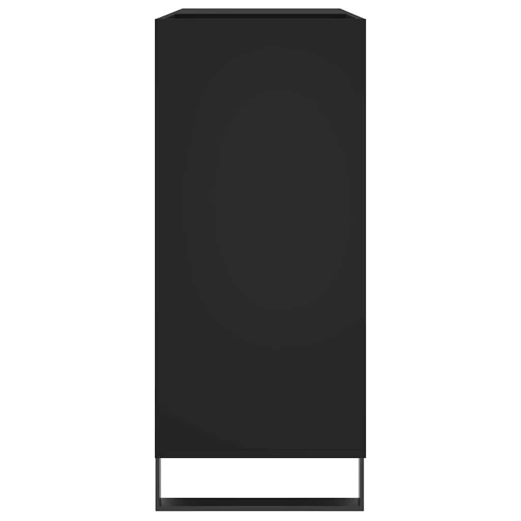 vinylskab 84,5x38x89 cm konstrueret træ sort