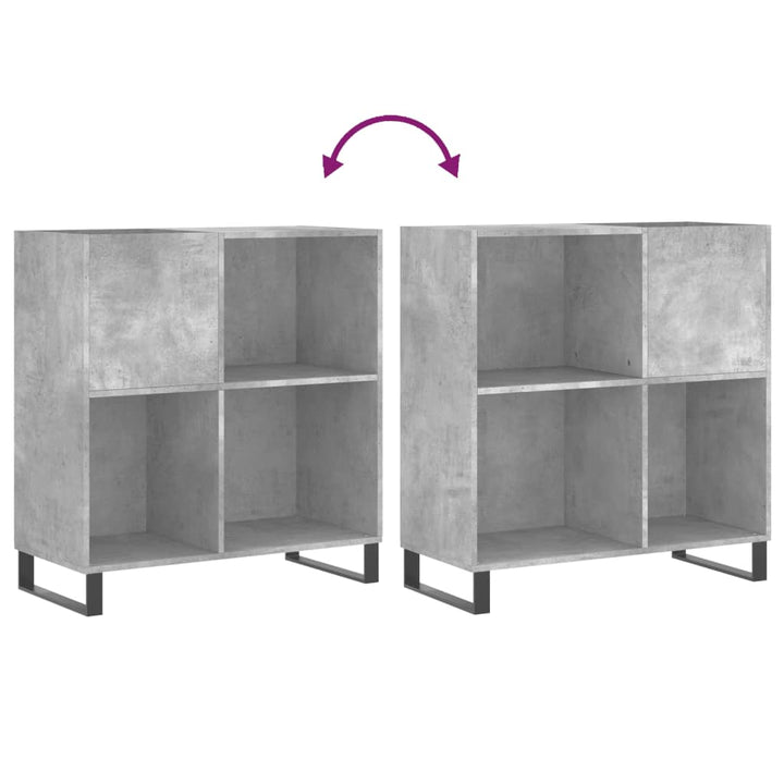 vinylskab 84,5x38x89 cm konstrueret træ betongrå