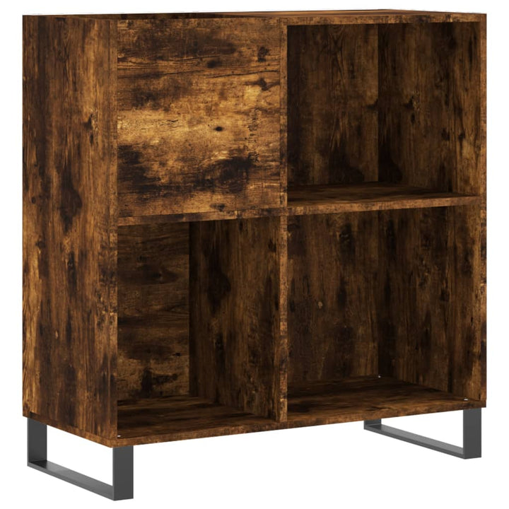 vinylskab 84,5x38x89 cm konstrueret træ røget egetræsfarve