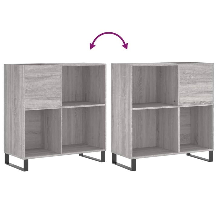 vinylskab 84,5x38x39 cm konstrueret træ grå sonoma-eg
