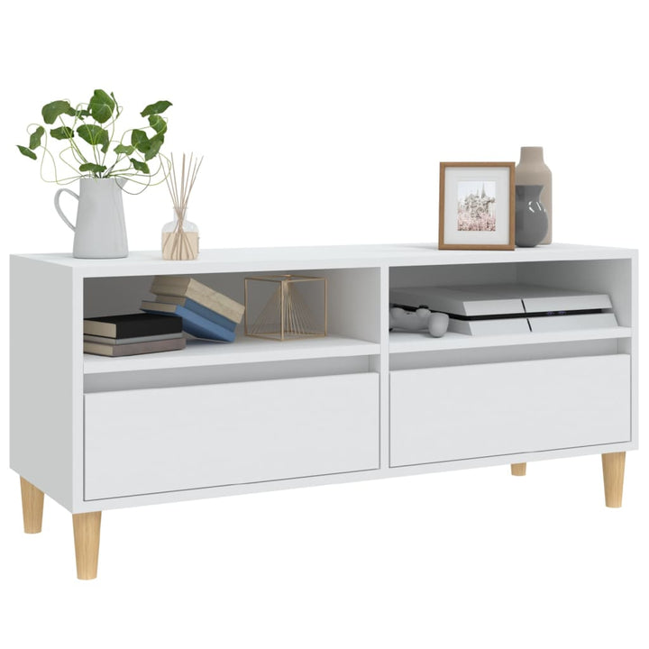 tv-bord 100x34,5x44,5 cm konstrueret træ hvid