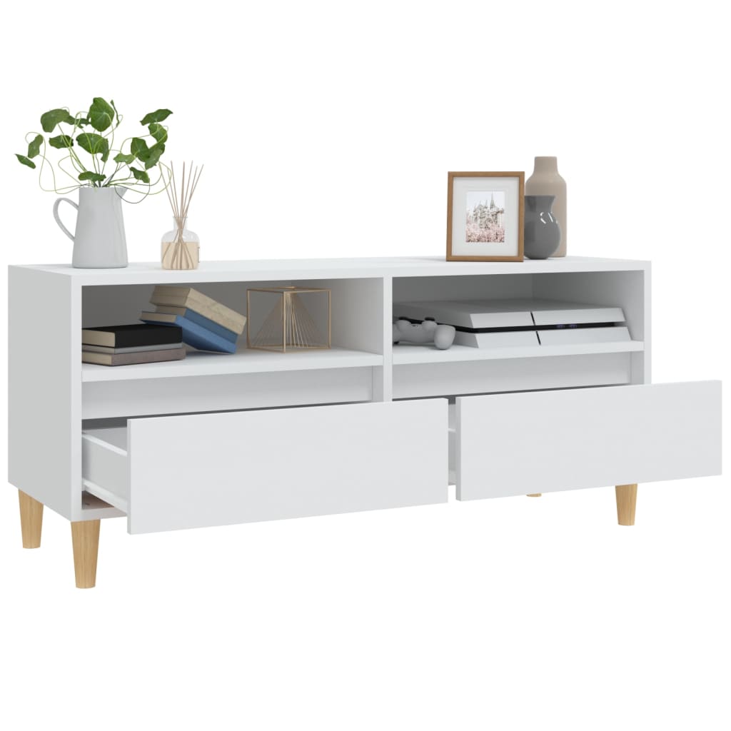 tv-bord 100x34,5x44,5 cm konstrueret træ hvid