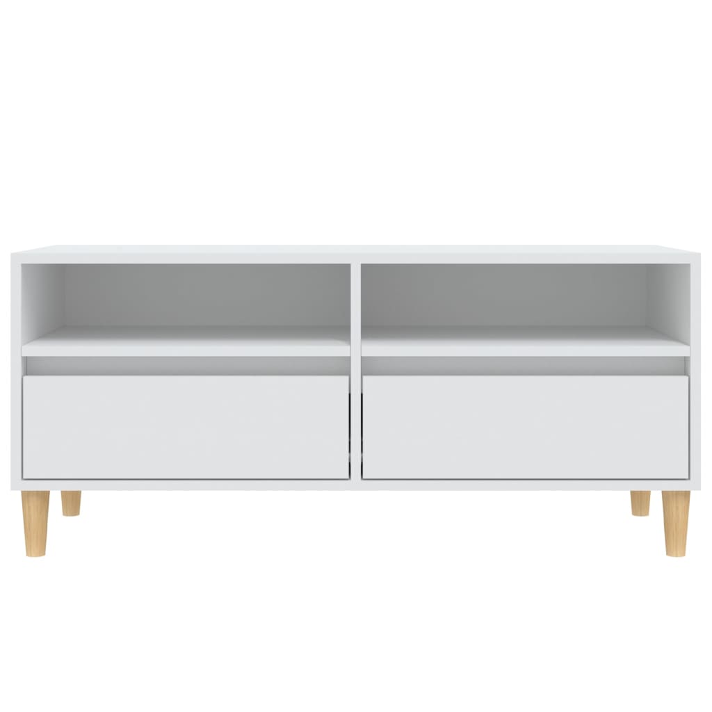 tv-bord 100x34,5x44,5 cm konstrueret træ hvid