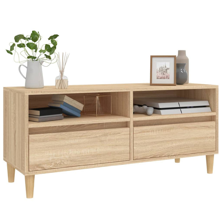 tv-bord 100x34,5x44,5 cm konstrueret træ sonoma-eg