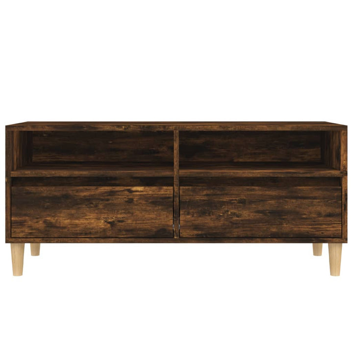 tv-bord 100x34,5x44,5 cm konstrueret træ røget egetræsfarve