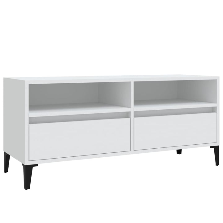 tv-bord 100x34,5x44,5 cm konstrueret træ hvid