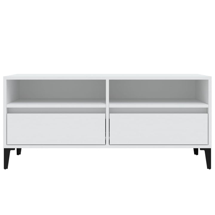 tv-bord 100x34,5x44,5 cm konstrueret træ hvid