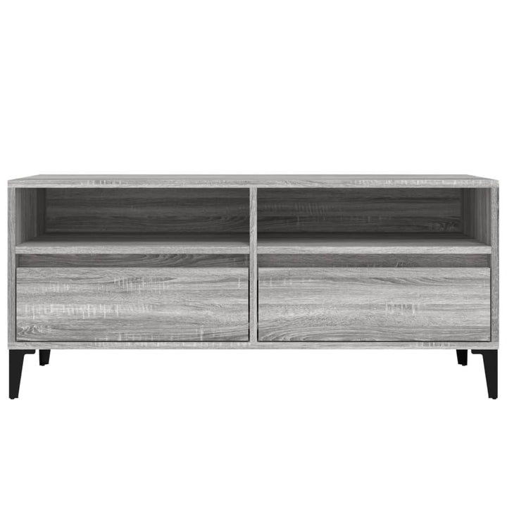 tv-bord 100x34,5x44,5 cm konstrueret træ grå sonoma-eg