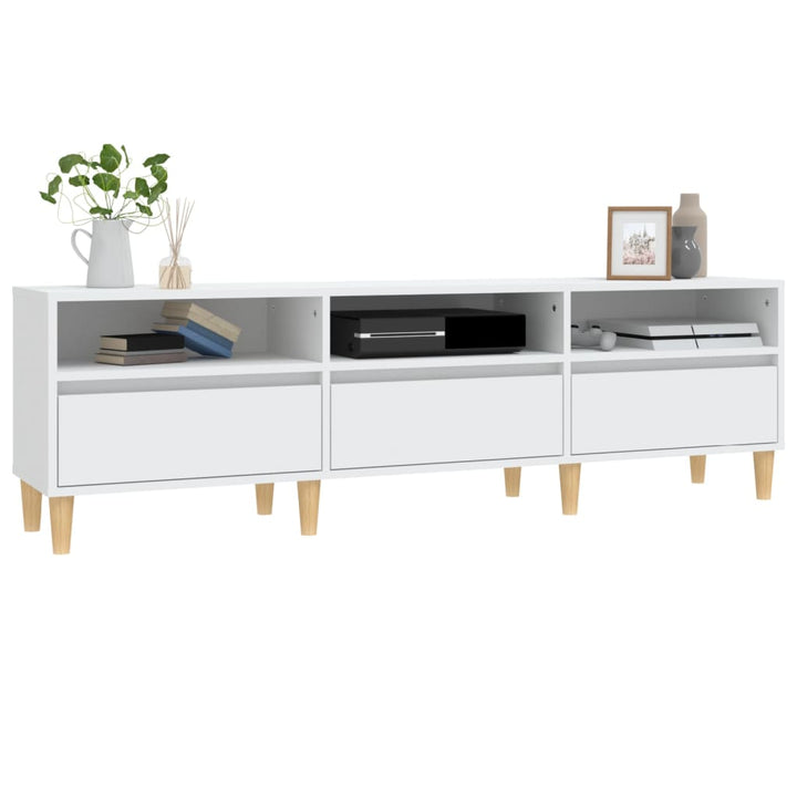 tv-bord 150x30x44,5 cm konstrueret træ hvid