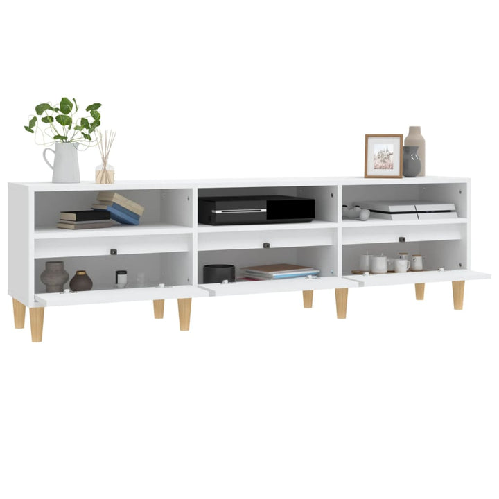 tv-bord 150x30x44,5 cm konstrueret træ hvid