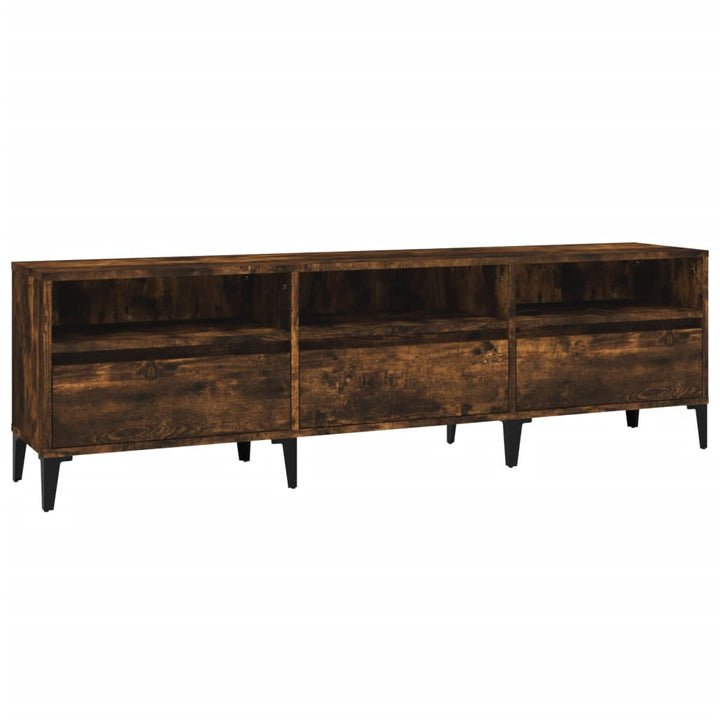 tv-bord 150x30x44,5 cm konstrueret træ røget egetræsfarve
