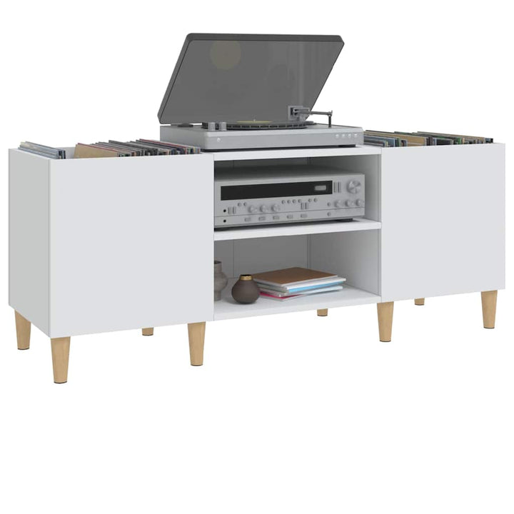 pladeskab hvid 121x38x48 cm konstrueret træ