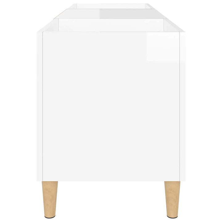 vinylskab 121x38x48 cm konstrueret træ hvid højglans