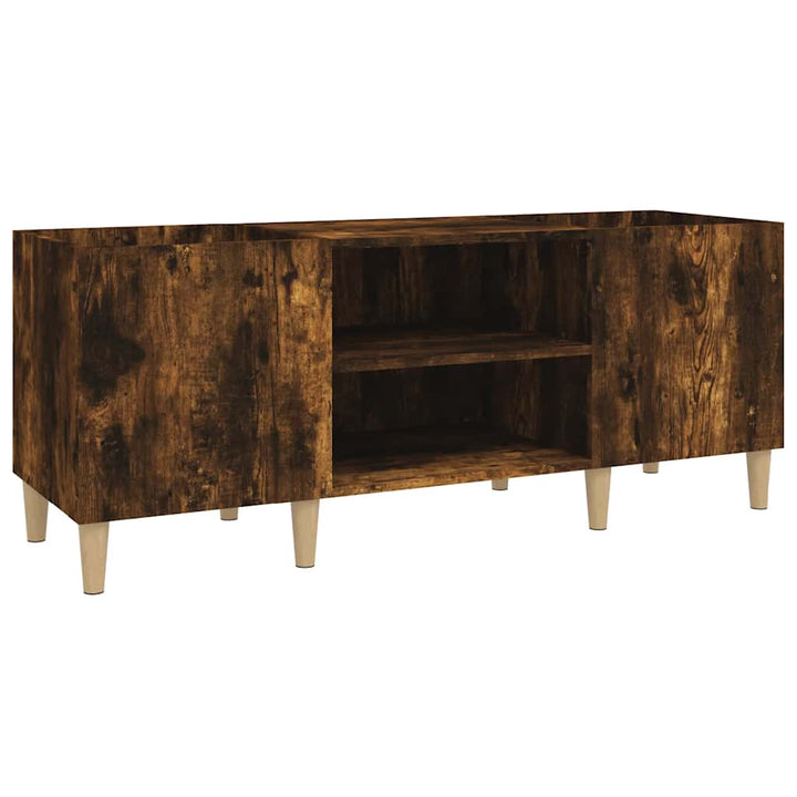vinylskab 121x38x48 cm konstrueret træ røget egetræsfarve