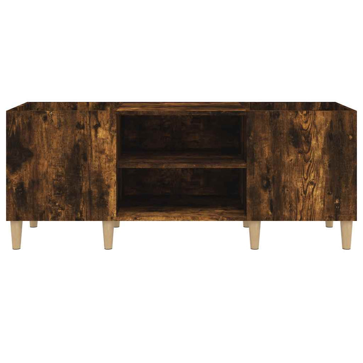 vinylskab 121x38x48 cm konstrueret træ røget egetræsfarve