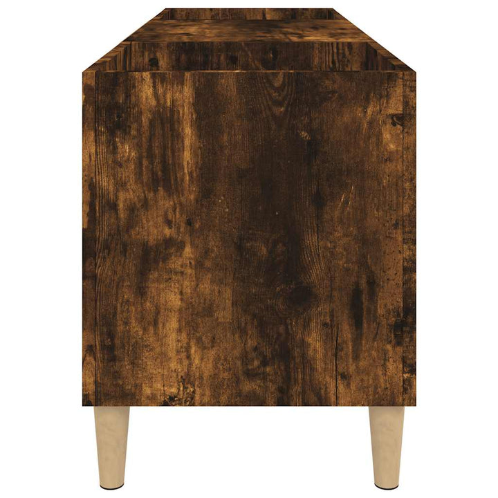 vinylskab 121x38x48 cm konstrueret træ røget egetræsfarve