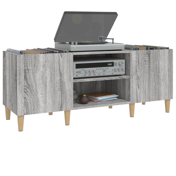 vinylskab 121x38x48 cm konstrueret træ grå sonoma-eg