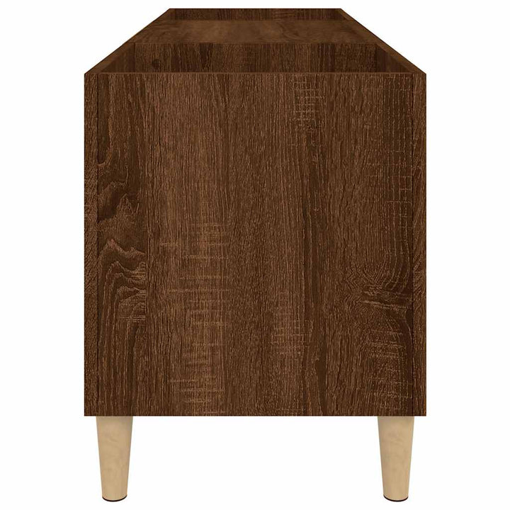 vinylskab 121x38x48 cm konstrueret træ brun egetræsfarve