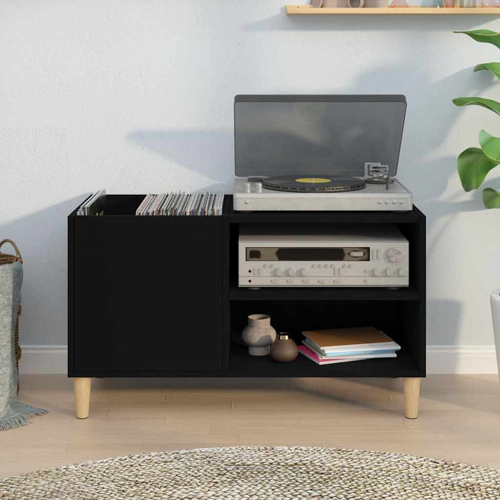vinylskab 84,5x38x48 cm konstrueret træ sort