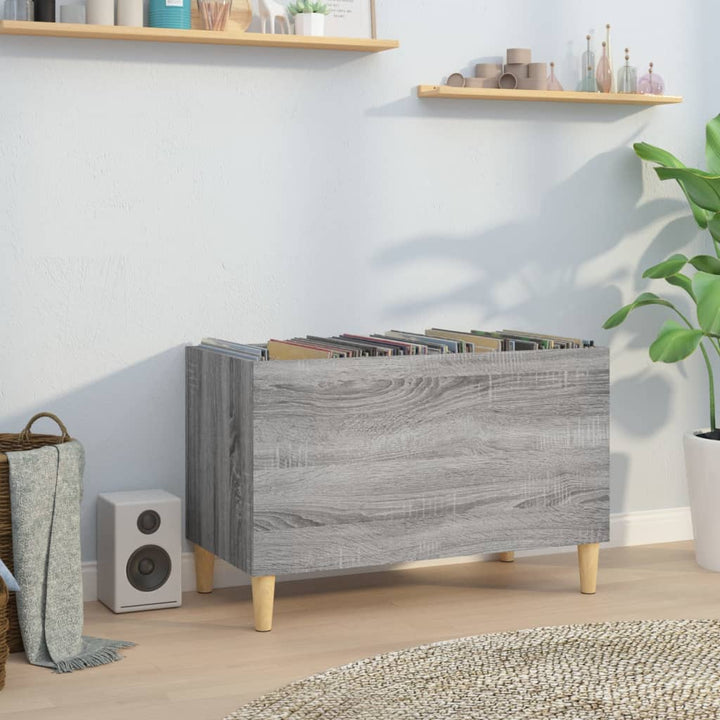 vinylskab 74,5x38x48 cm konstrueret træ grå sonoma-eg