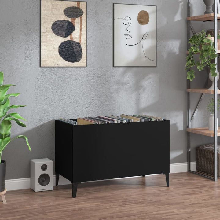 vinylskab 74,5x38x48 cm konstrueret træ sort