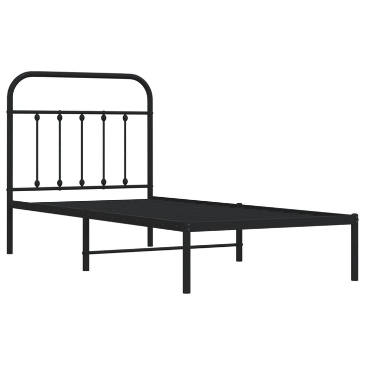 sengeramme med sengegavl 80x200 cm metal sort