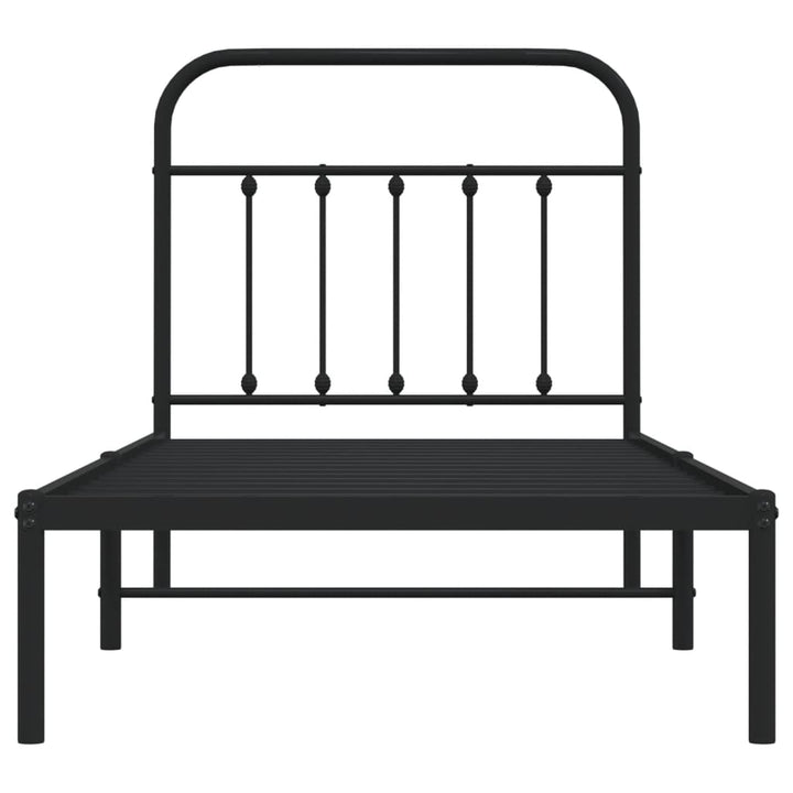 sengeramme med sengegavl 80x200 cm metal sort