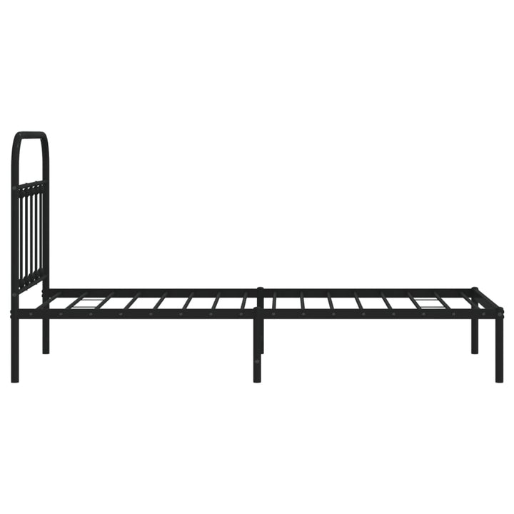 sengeramme med sengegavl 80x200 cm metal sort