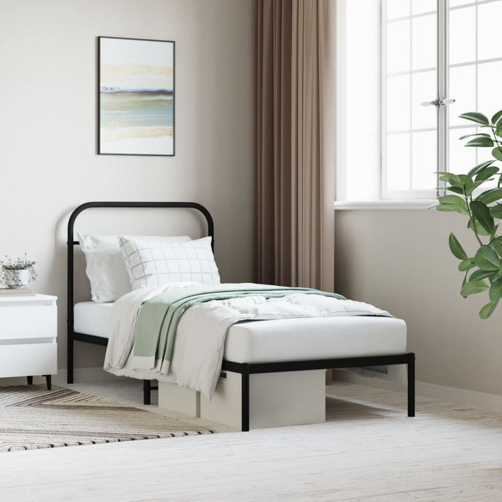 sengeramme med sengegavl 80x200 cm metal sort