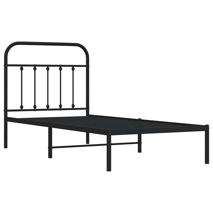 sengeramme med sengegavl 90x190 cm metal sort