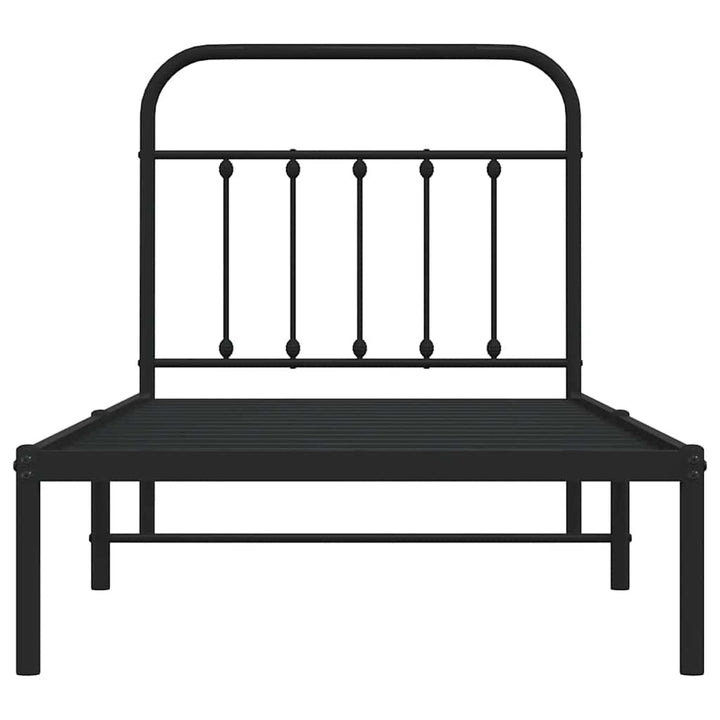 sengeramme med sengegavl 90x190 cm metal sort