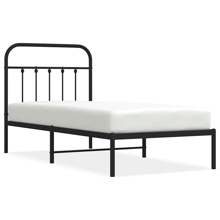 sengeramme med sengegavl 90x200 cm metal sort