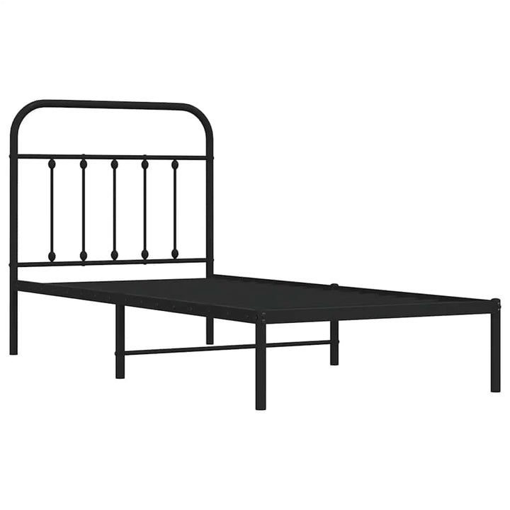 sengeramme med sengegavl 90x200 cm metal sort