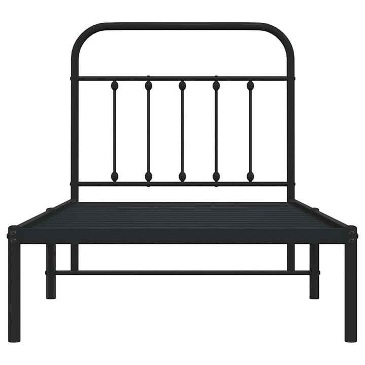 sengeramme med sengegavl 90x200 cm metal sort