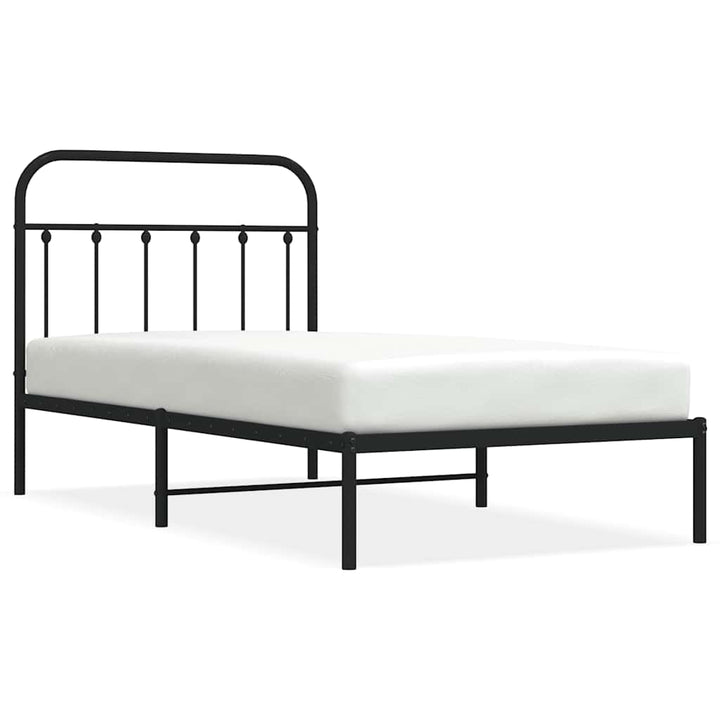 sengeramme med sengegavl 100x190 cm metal sort