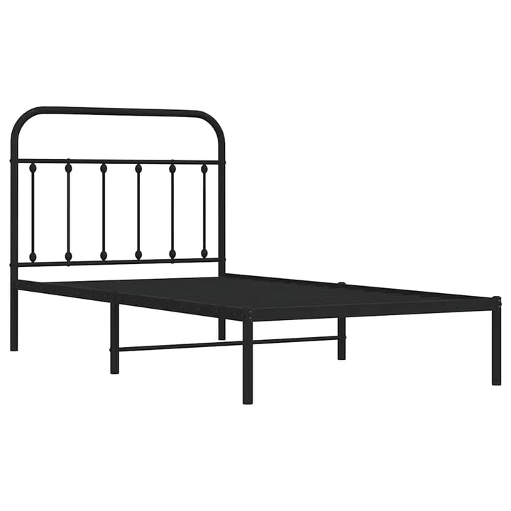 sengeramme med sengegavl 100x190 cm metal sort