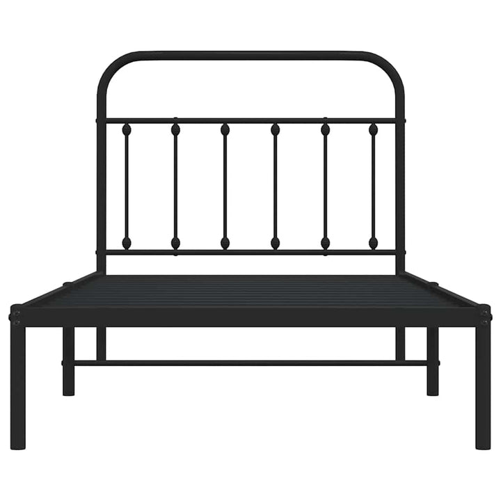 sengeramme med sengegavl 100x190 cm metal sort
