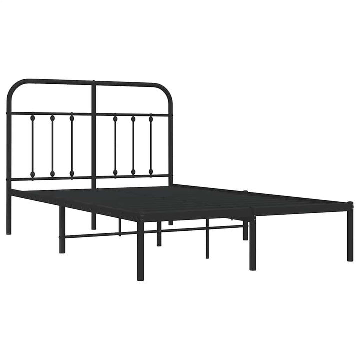sengeramme med sengegavl 120x190 cm metal sort