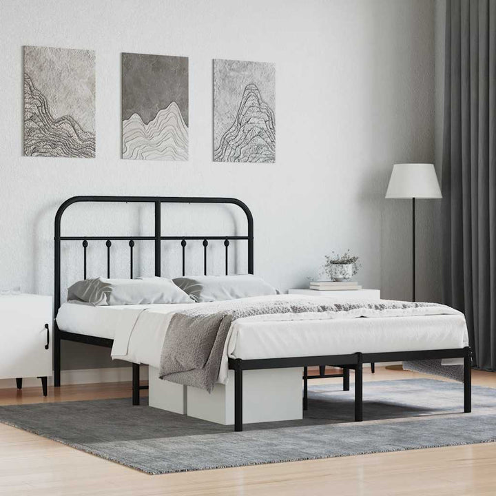 sengeramme med sengegavl 120x190 cm metal sort