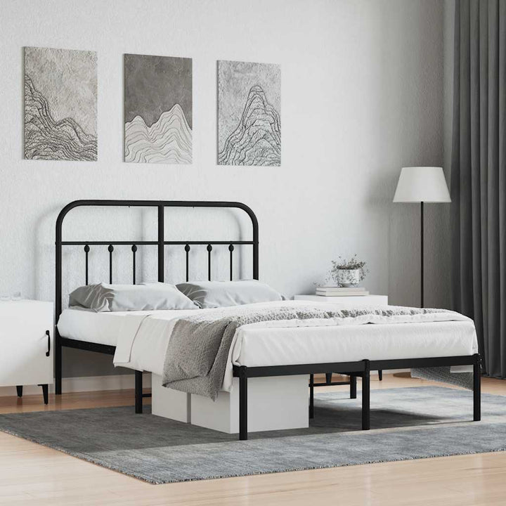 sengeramme med sengegavl 120x200 cm metal sort