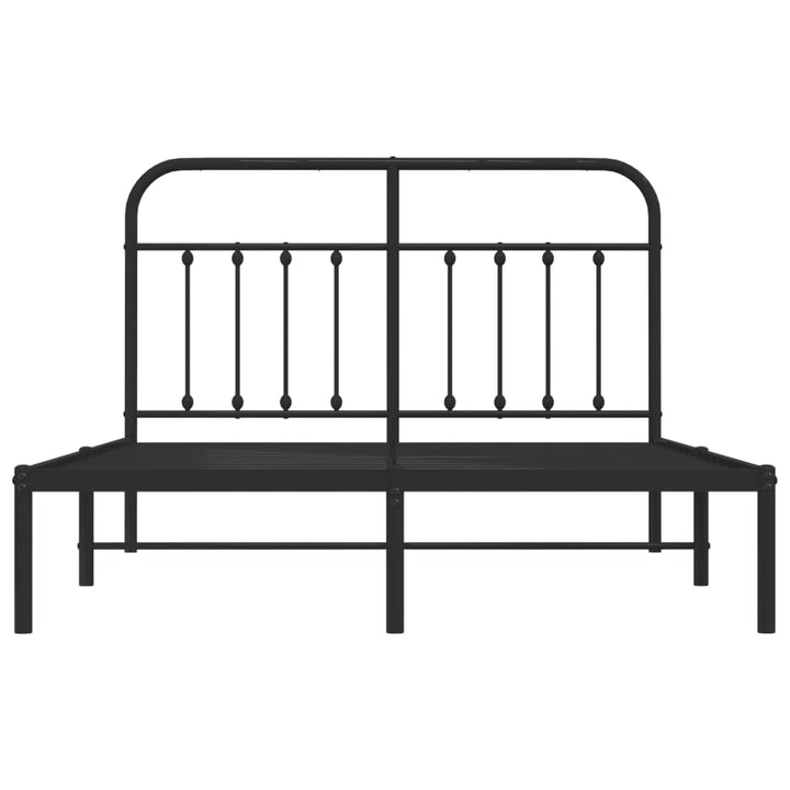 sengeramme med sengegavl 140x190 cm metal sort