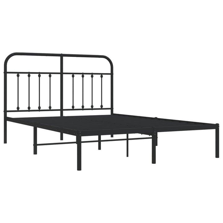 sengeramme med sengegavl 140x200 cm metal sort