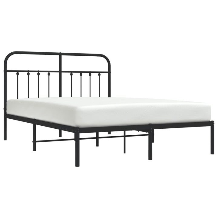 sengeramme med sengegavl 140x200 cm metal sort